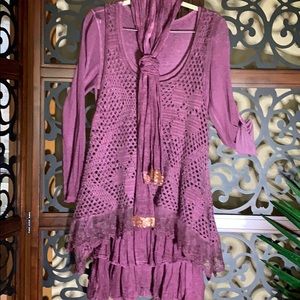 Made in Italy plum colored layered top